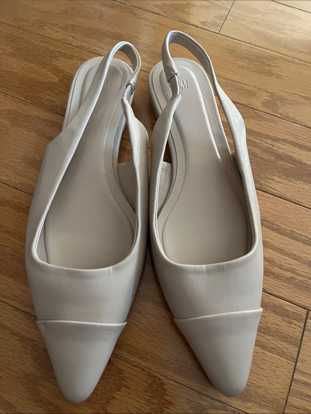 H&M Cream Pointed Slingback Flats